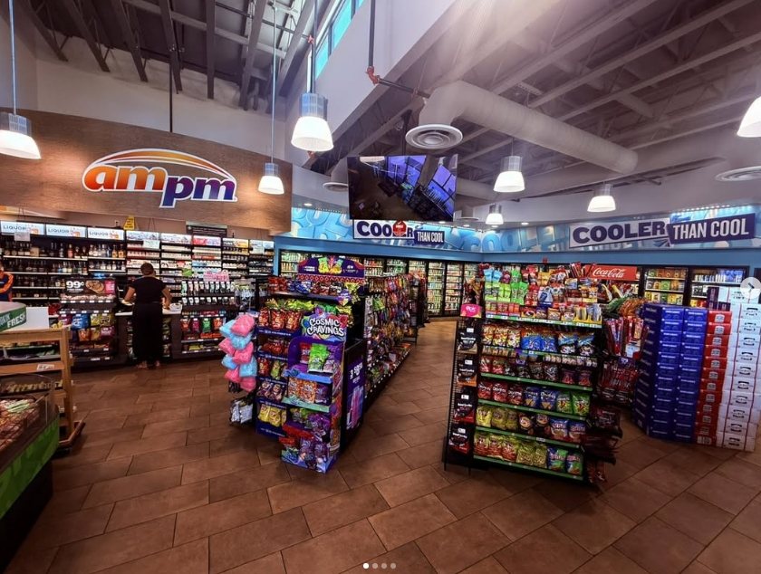 Cold drinks and convenience store selection